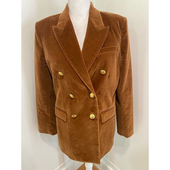 Nili Lotan Francine Velvet Jacket in Caramel - Picture 2 of 13